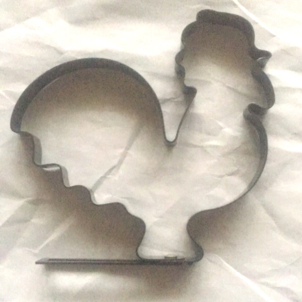 NWOT: Egg  pancake Coated Stainless Steel mold with Handel Chicken Shape